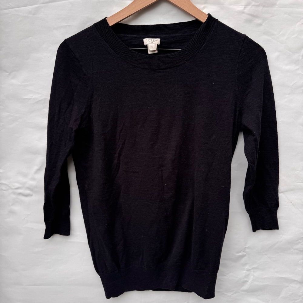 J. Crew // black lightweight knit crewneck sweater size small aug1